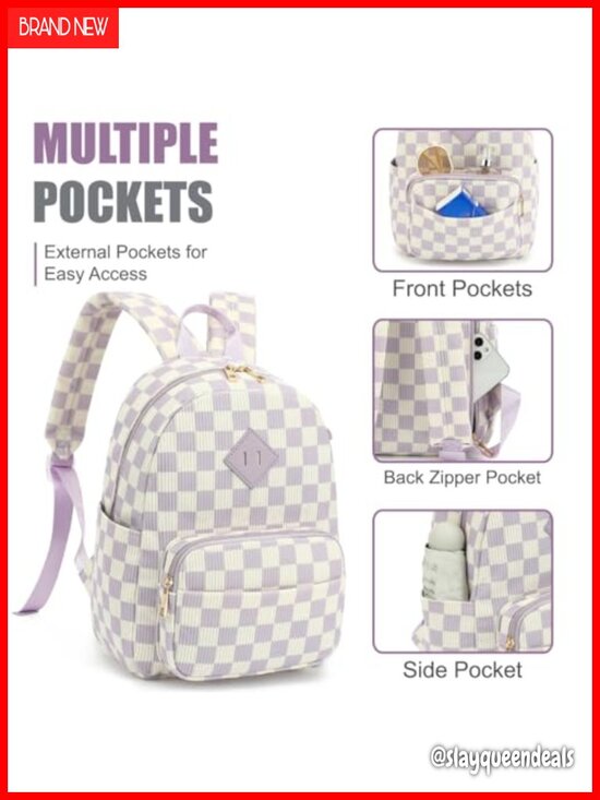 Corduroy Mini Backpack Purse Adjustable Straps Lightweight Travel Daypack main image 4